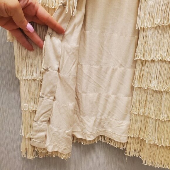 Vintage Looped Fringe Tassel Jacket Wearable Art Size XL - Picture 4 of 14